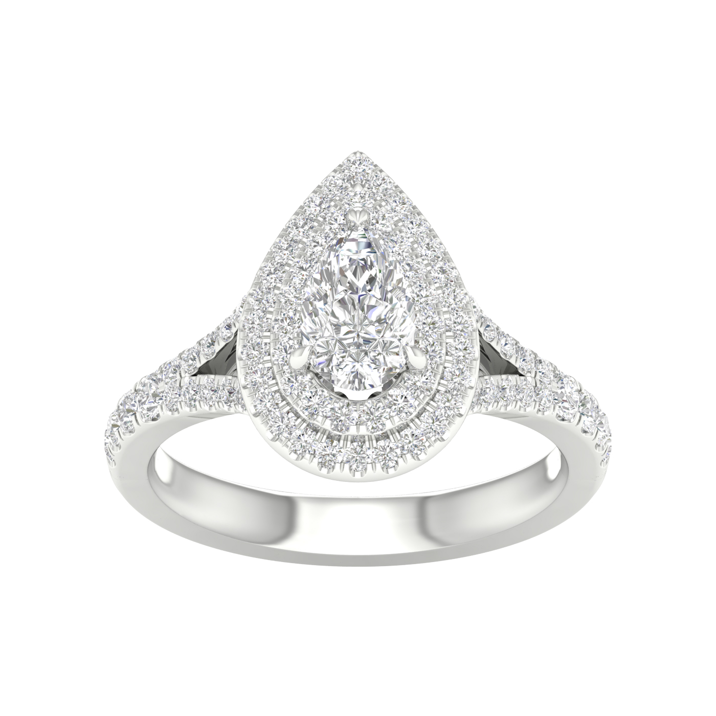 1.25ct. Diamond Double Halo Engagement Ring (Pear)