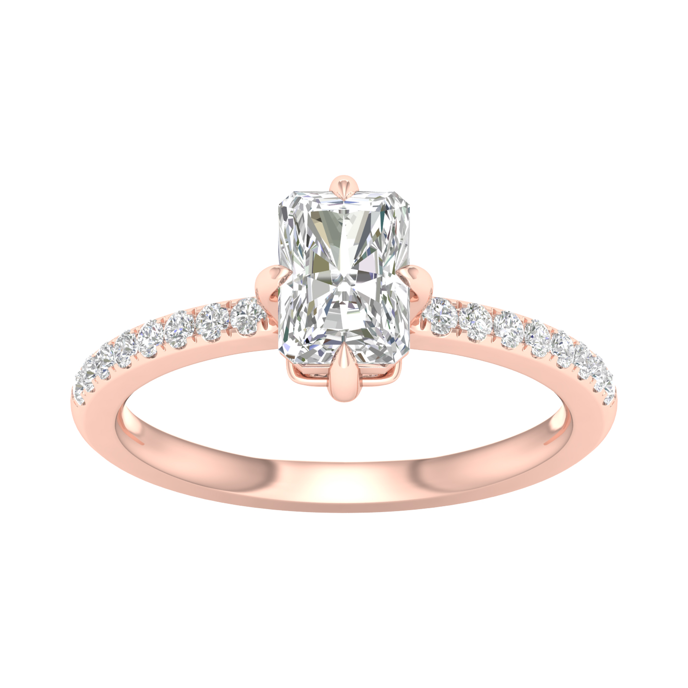 East West Prong Engagement Ring (Radiant)